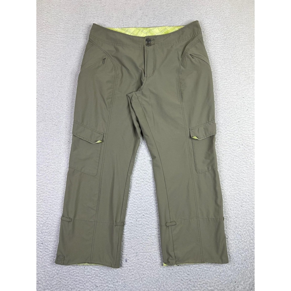 Columbia Titanium Pants Womens 8 Green Capri Cargo Hiking Nylon Stretch